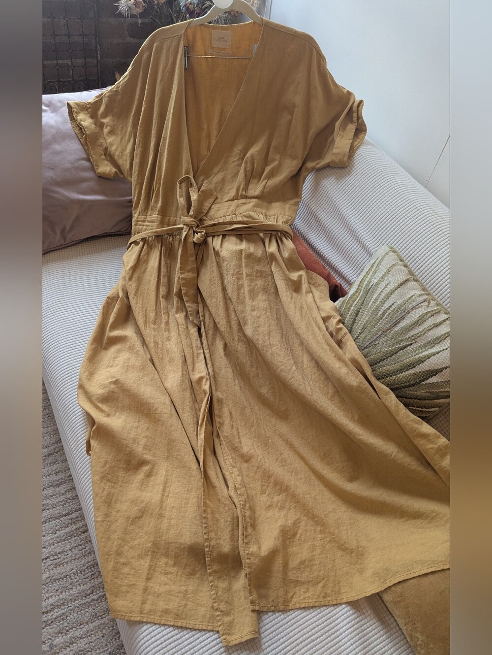 Urban Outfitters Mustard Wrap Maxi Dress